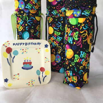 Happy Birthday Padded Wine Gift Bag - Balloons