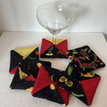 Fiesta Time Padded Stemware Coasters - Set of Six
