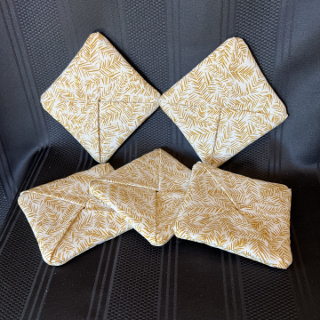 Golden Ferns Padded Coaster Slippers/ Stemware Holders (Set of 5)