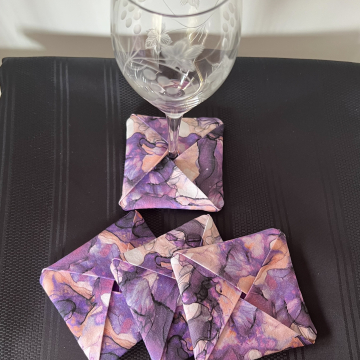 Purple Passion Padded Stemware Coasters (Set of 4)